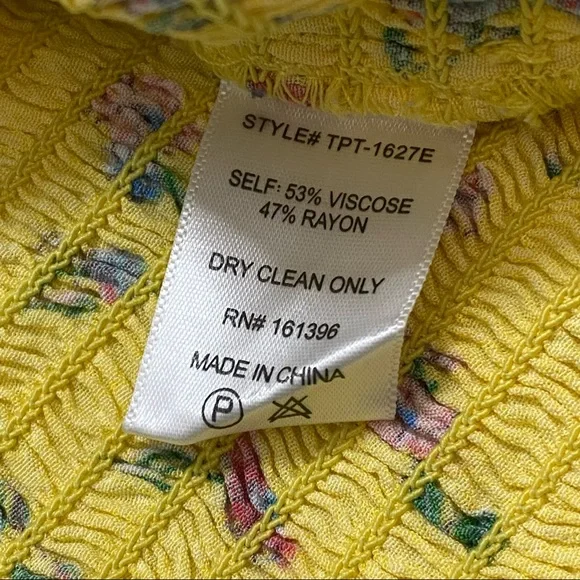 2Bella Yellow Flower Print Blouse - Picture 4 of 7